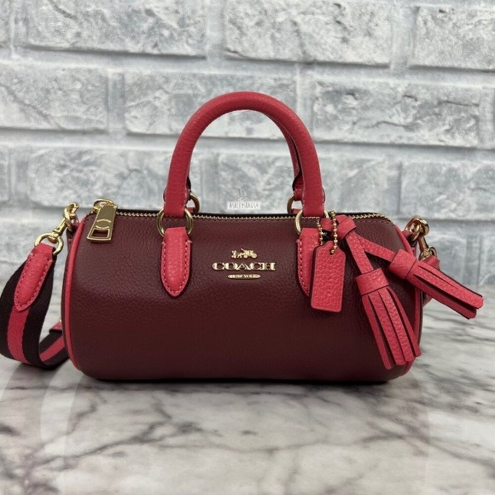 Coach Lacey Crossbody In Gold Wine Multi